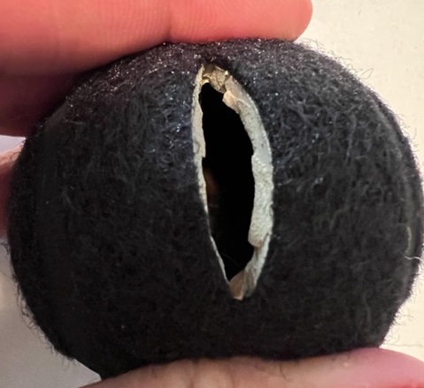 Black new cut tennis ball for school chairs